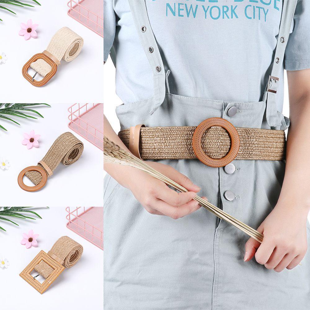 MOILYVN Dây Nịt Đan Rơm PP Bản Rộng Thời Trang Cho Nữ