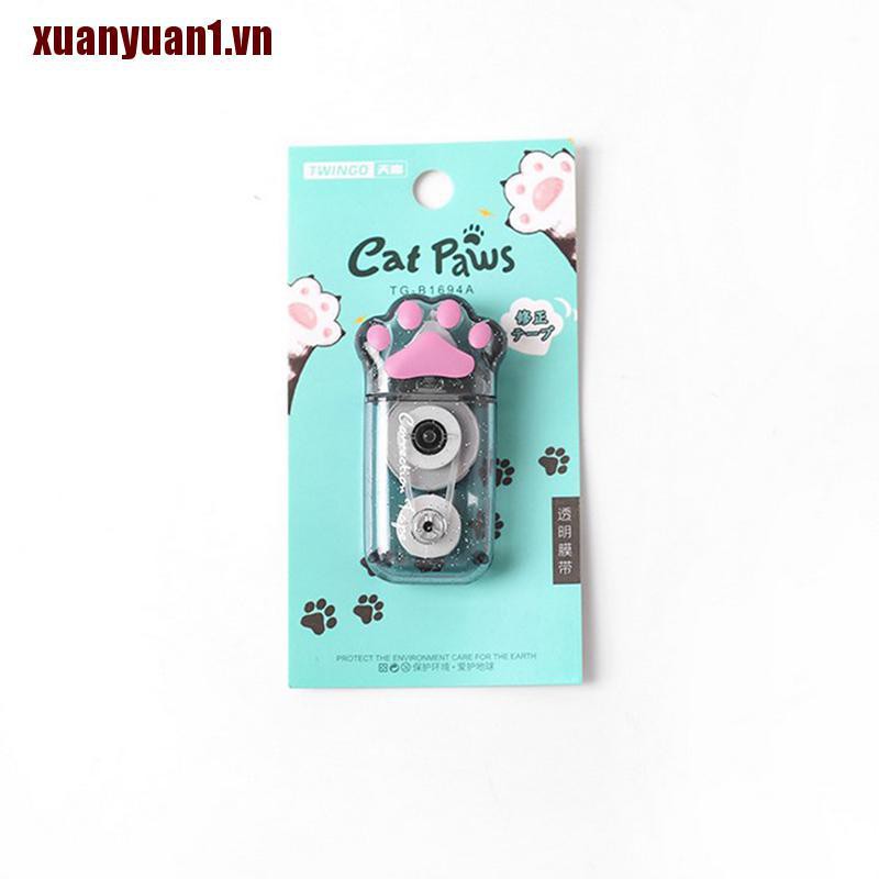 [XUANYUAN1] Bút Xóa Kéo Hình Dấu Chân Mèo Màu Trắng Dễ Thương Dành Cho Văn Phòng Trường Học