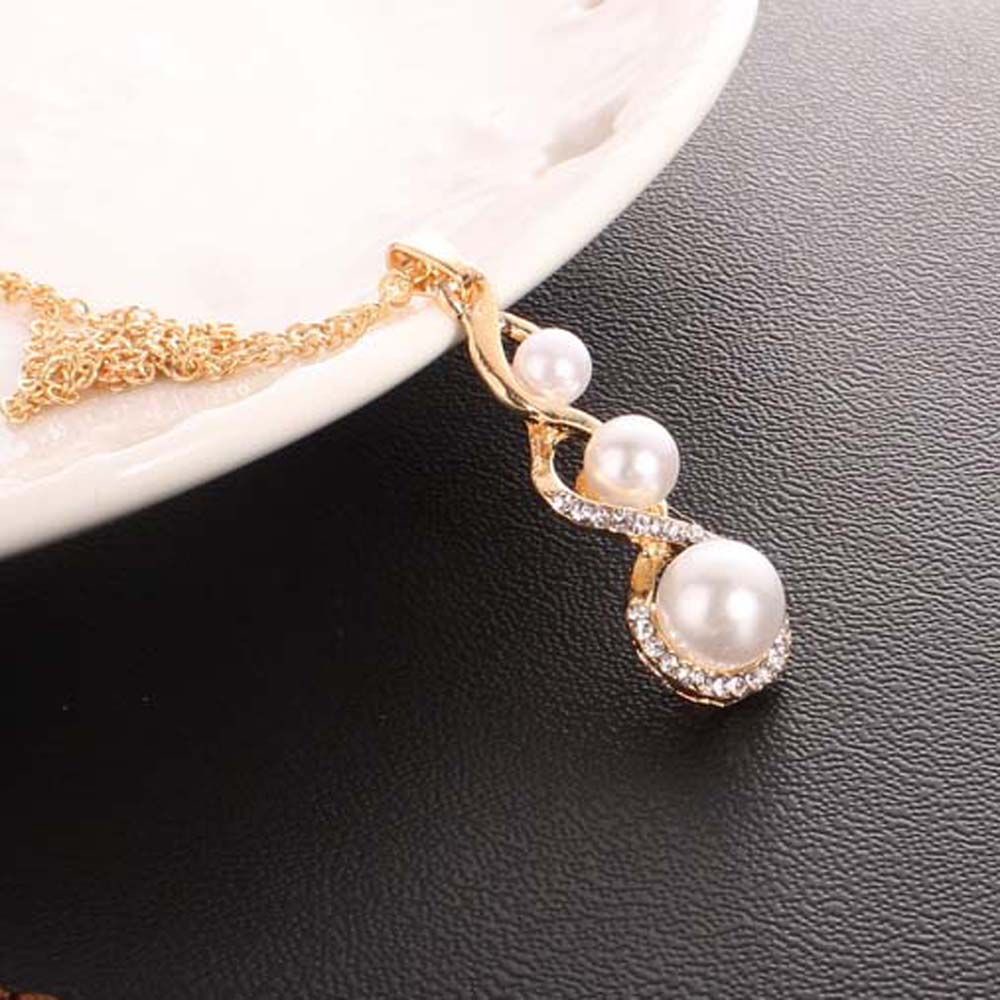 Bộ Vòng cổ + Bông Tai Hình Giọt Nước Đính Ngọc Trai Giả Sang Trọng Nhiều Màu Chất Lượng Cao Cho Nữ