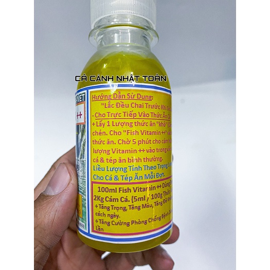 VITAMIN TỔNG HỢP CHO CÁ, TÔM, TÉP TĂNG MÀU, ĐỀ KHÁNG AQUA NET 100ML