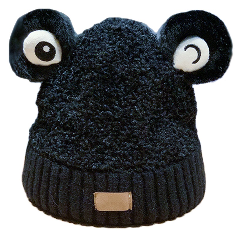 Mũ Len Dệt Kim Đính Tai Ếch Dễ Thương Bảo Vệ Tai Chống Gió Unis