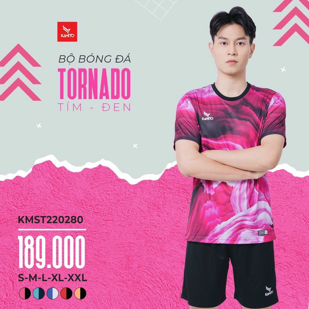 Áo đá bóng, đồ đá banh, quần áo bóng đá, áo không logo Kamito TORNADO - Chất vải cao cấp, bền, thoáng