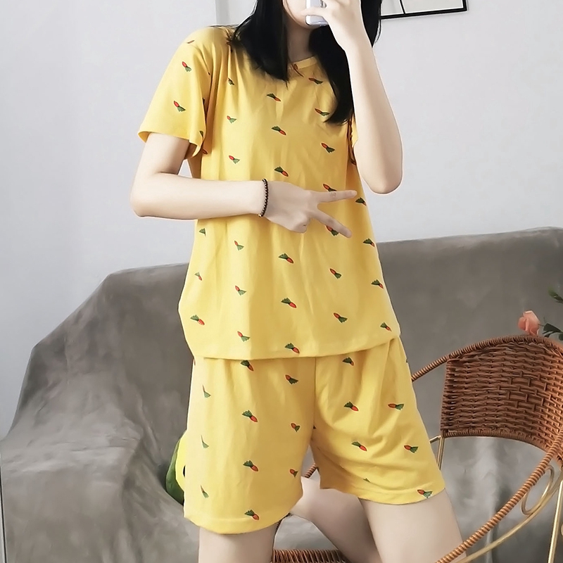 xiaohan korea loose short sleeve sleepwear women's pajama sets motif female cute print large size thin nightwear | BigBuy360 - bigbuy360.vn