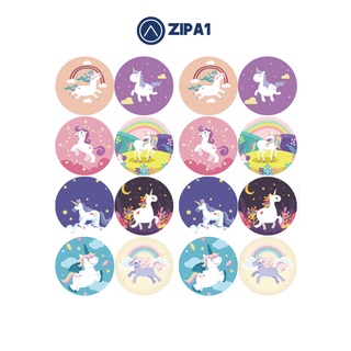 10 miếng dán sticker hình unicorn dễ thương - 2.5x2.5cm / miếng - a1021 - zip a1