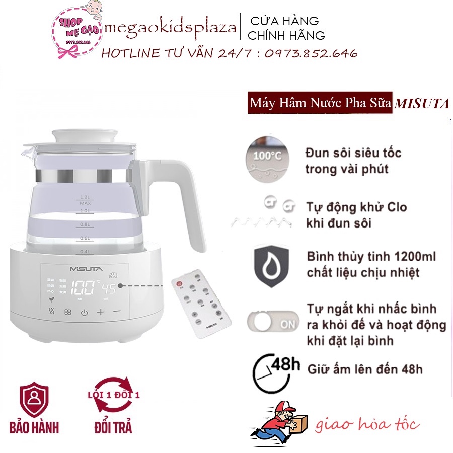 Máy Hâm Nước Pha Sữa MISUTA [CHÍNH HÃNG] Có Điều Chỉnh Và Giữ Nhiệt Độ Liên Tục Thông Minh Hàng Chính Hãng 100%