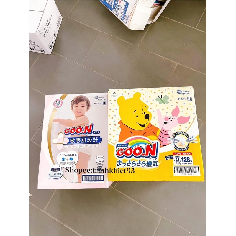 Tã dán/ quần GOON PLUS NATURAL CAO CẤP NỘI ĐỊA NHẬT NB88/S82/M64/L54..../