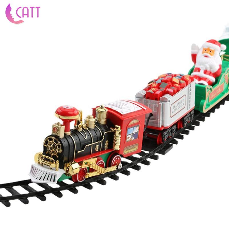 [Dadada1] Bộ Đồ Chơi Tàu Lửa Giáng Sinh Có Nhạc Và Đèn Trang Trí