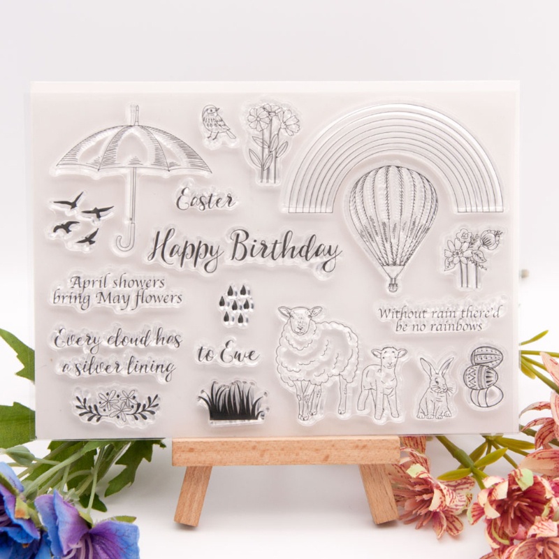 Khuôn cắt giấy làm từ kim loại hình vòng hoa và thỏ Phục Sinh trang trí Scrapbook