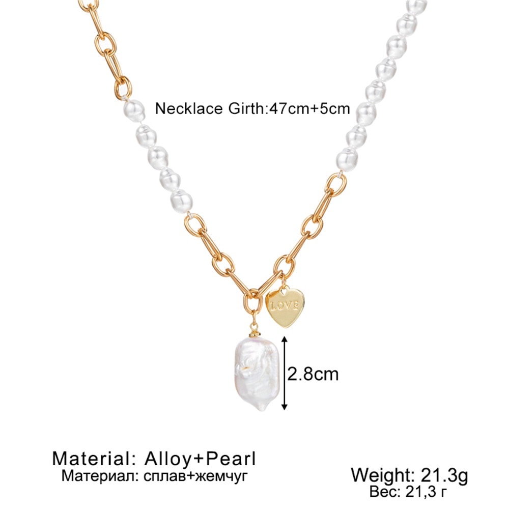 Vòng cổ choker chuỗi hạt ngọc trai trắng lớn phong cách thanh lịch cho nữ
