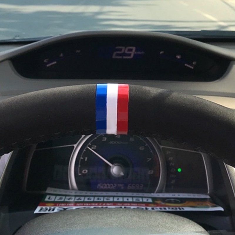 Bộ 2 Miếng Dán Trang Trí Vô Lăng Xe Hơi BENZ BMW Hình Lá Cờ Đức Nga