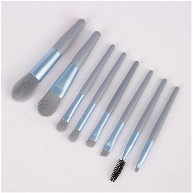 Set 8 Cọ Trang Điểm Lông Mềm Tay Cầm Bằng Gỗ