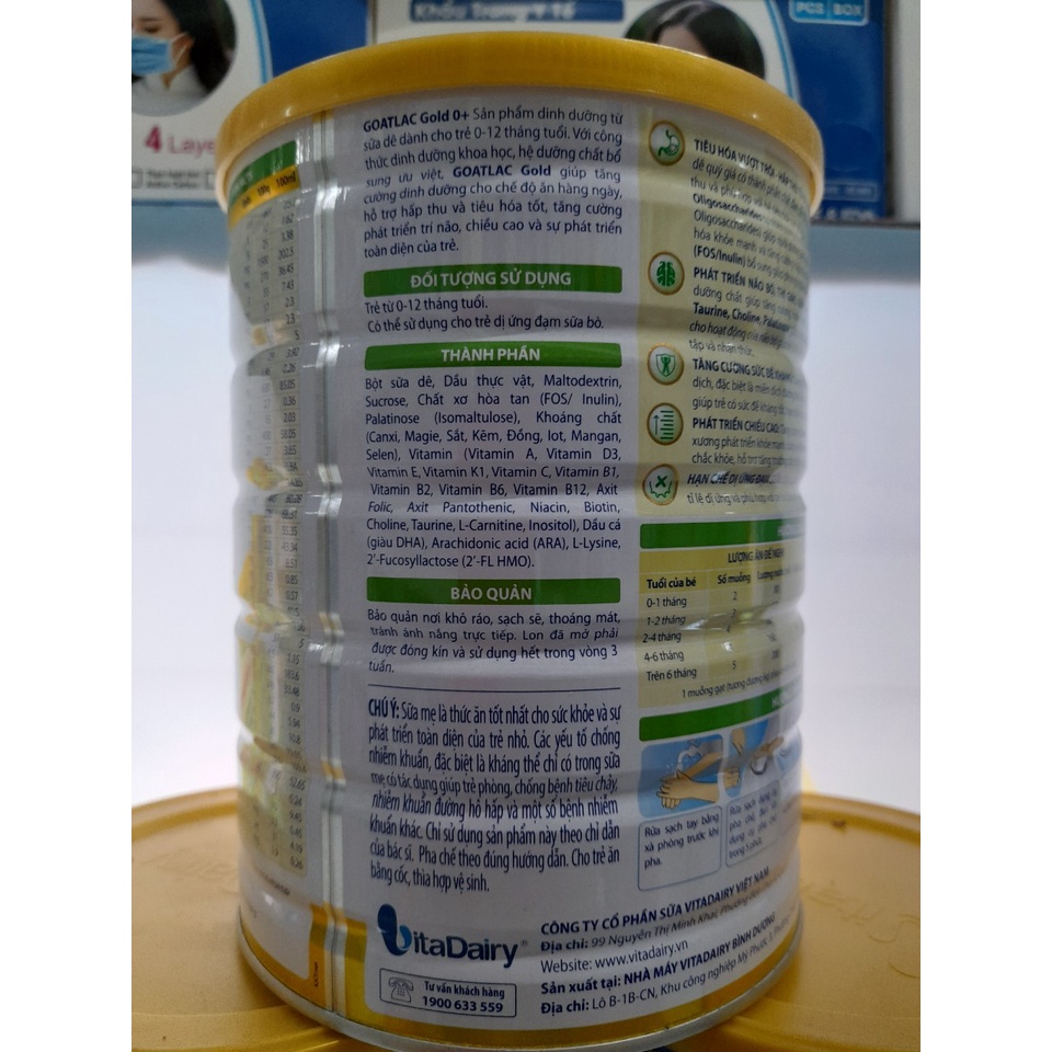 Lon Sữa Dê 800g Goatlac Gold Vitadairy