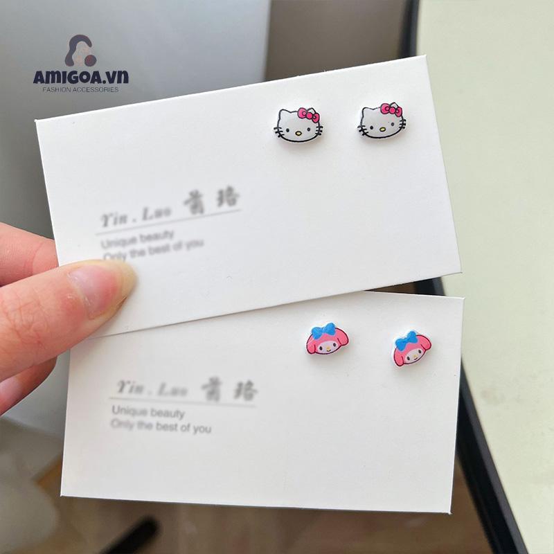 ✨✨ Bông Tai Hoạt Hình Cinnamoroll Dog Kitty Melody Kuromi Melody Kuromi Không Gây Dị Ứng