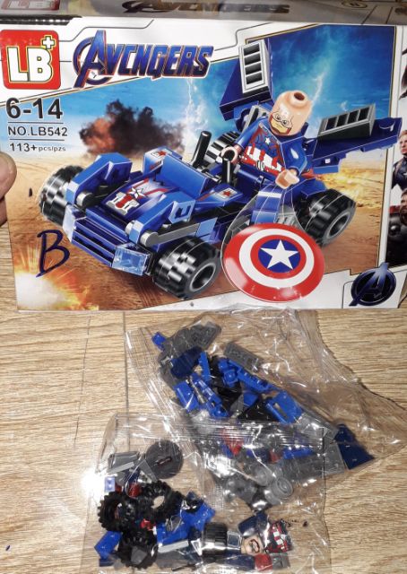 Lắp ráp 1 hộp LegoAdVengem Siêu Anh hùng LB542 có nhiều chi tiết bằng nhựa ABS