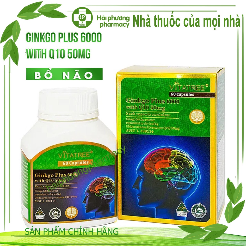 Vitatree Gingko Plus 6000 With Q10 - Viên Uống Tăng Tuần Hoàn Não
