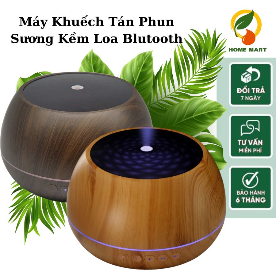 Máy Khuếch Tán Tinh Dầu Loa Bluetooth 1000ML Phun Sương Tạo Độ Ẩm Xông Phòng Khử Khuẩn Kết Hợp Loa Nghe Nhạc Cực Hay