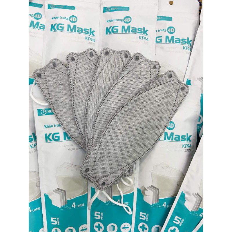 Khẩu Trang 4D KG Mask Loại KF94 4 Lớp Kháng Khuẩn 1 Túi 5 Chiếc