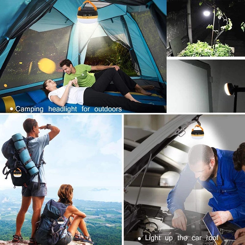 Đèn Cắm Trại Siêu Sáng Hình Tròn 2 Kiểu Chống Thấm Nước Có Thể Sạc Lại Bằng Cổng USB