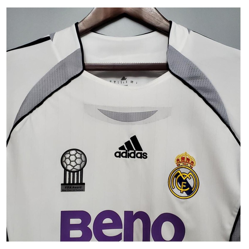 Áo Thun Đá Banh Tay Dài Đội Tuyển Real Madrid Size S-2xl 06-07