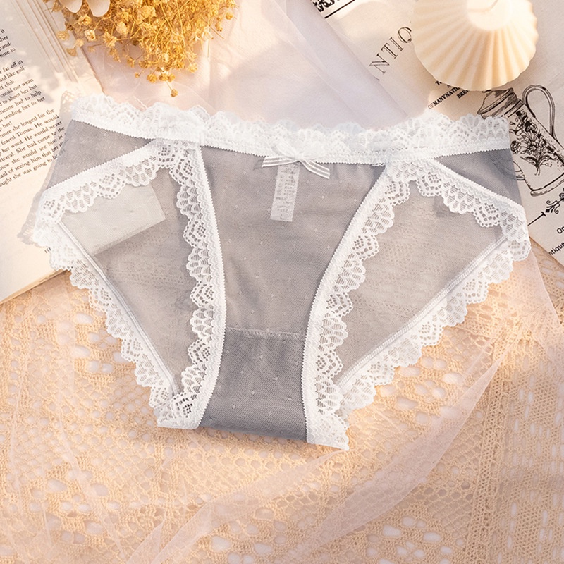 Quần Lót cotton Siêu Mỏng Lưng Thấp Phối Ren Phong Cách Nhật Bản Cho Nữ
