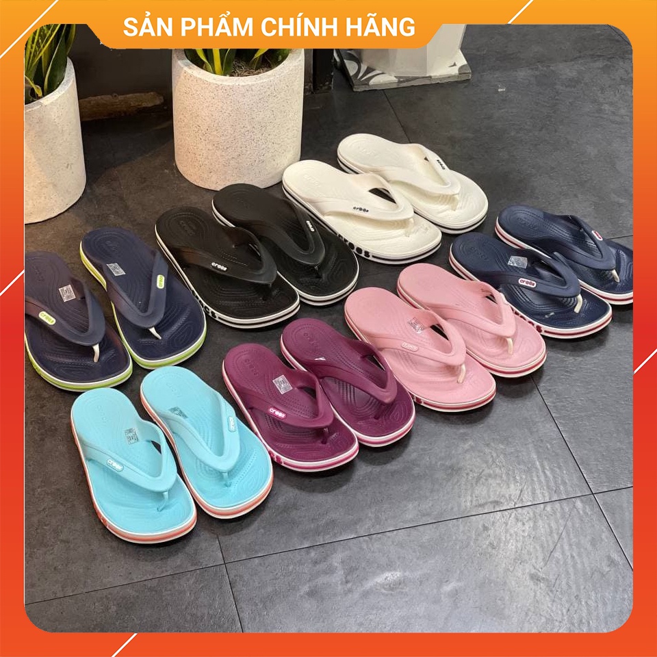 Dép Cross Kẹp Nam Nữ Bayaband Flip-flop Chính Hãng, đế chống trơn trượt, viền trắng sọc màu nổi bật, quai dày chắc chắn