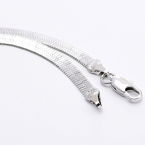 Vòng Cổ Choker Xương Cá Giả Da Rắn Bạc Trơn Đơn Giản Dùng Làm Quà Tặng Cho Nam Nữ