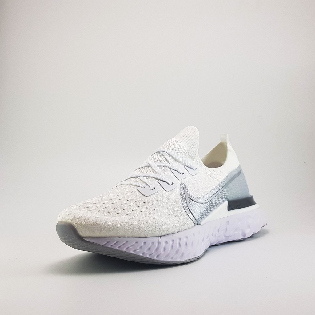 Giày Sneaker - Giày chạy bộ React Infinity Run Flyknit True White Silver