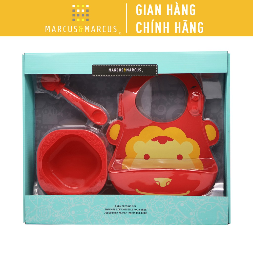 Bộ đồ dùng ăn dặm silicon Baby Marcus & Marcus, cho bé từ 6 tháng - Marcus