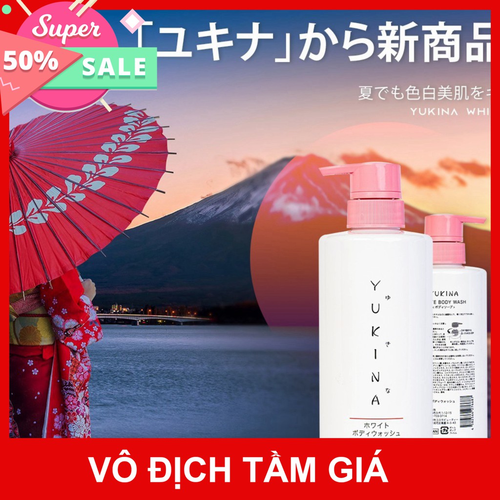 Sữa Tắm Trắng Da Yukina  Free Ship  YUKINA BODY WASH Sữa Tắm Dưỡng Ẩm Làm Trắng Da Toàn Thân Số 1 Nhật Bản