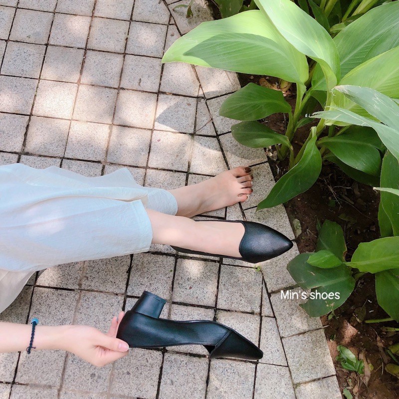 Min's Shoes - Giày da mềm gót vuông V215