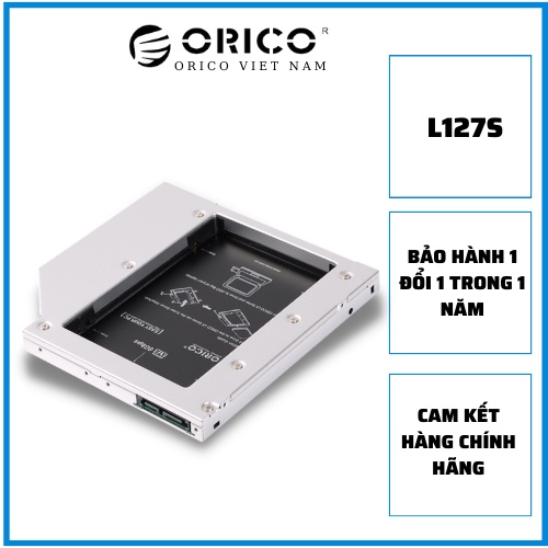 Khay ổ cứng (Caddy Bay) ORICO - L127SS cho Laptop qua ổ CD 2.5'' SSD/HDD 12.7mm , bảo hành 1 đổi 1 trong 1 năm