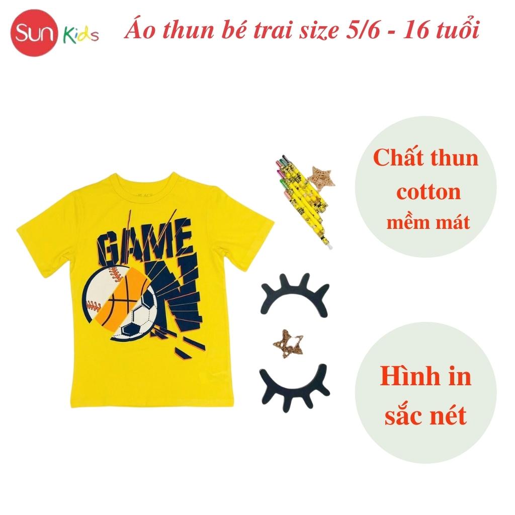 Áo thun bé trai xuất xịn, áo phông cho bé trai, mềm mát, size 5,6-16 tuổi,  - SUNKIDS