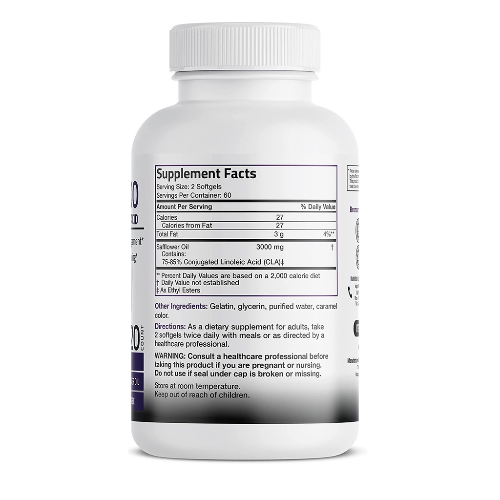 Bronson CLA 3000 Conjugated Linoleic Acid 2250mg - Viên uống giảm cân tự nhiên và tăng cơ bắp 120v