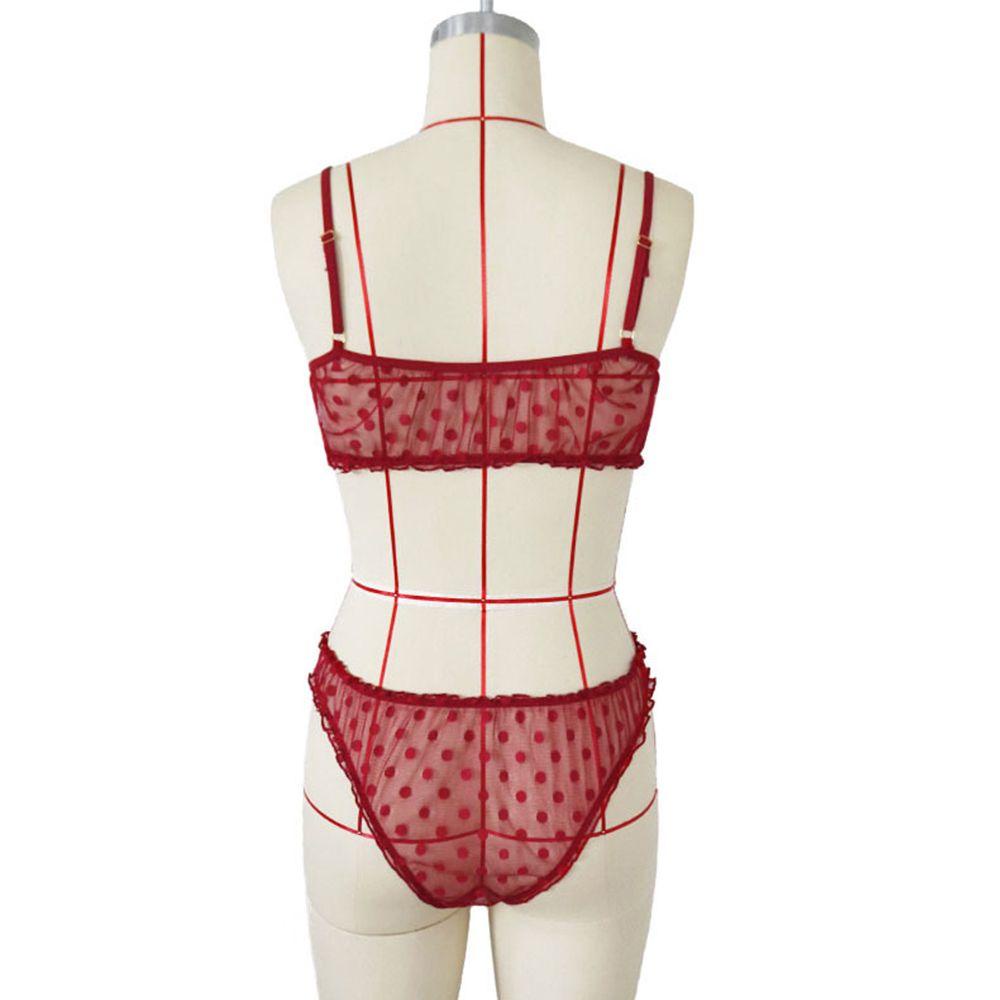 OCEANMAP Bộ Đồ Lót Trong Suốt Họa Tiết Chấm Bi Quyến Rũ Cho Nữ