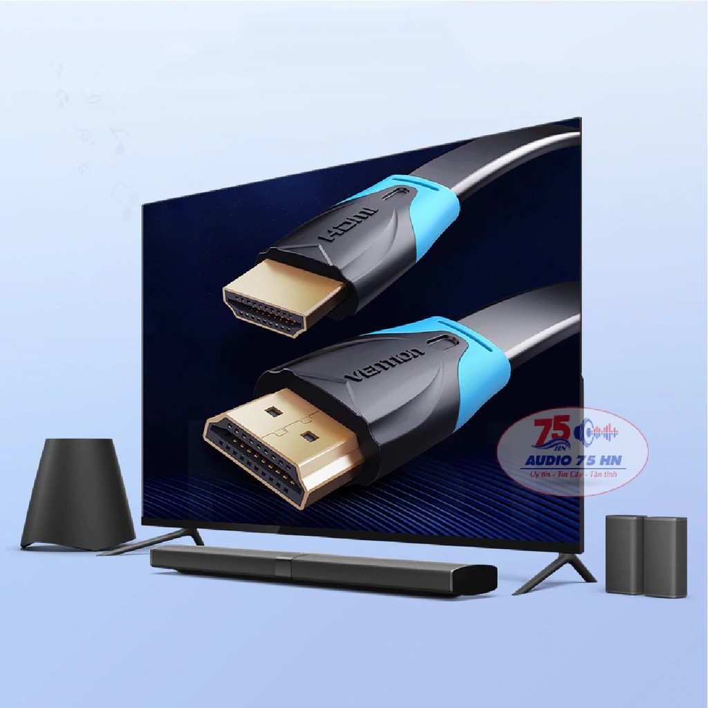 Dây Cáp HDMI Cao cấp VENTION 3D 4K Tốc Độ Cao Dạng Dẹt Đầu Mạ Vàng Cho Notebook/Máy Chiếu/TV/VR