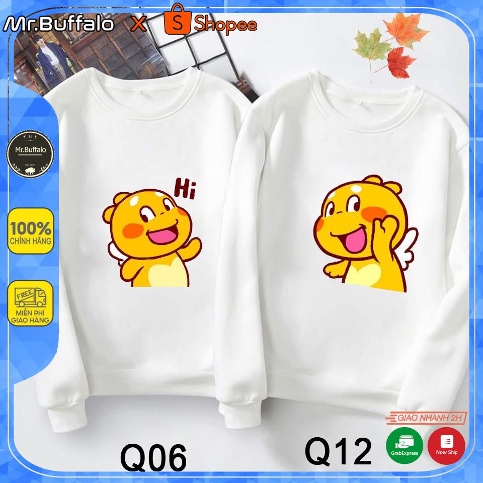 Áo nỉ đôi sweater nam nữ, áo cặp cute - ÁO ĐÔI THU ĐÔNG QOOBEE LOẠI 1 CỰC CHẤT