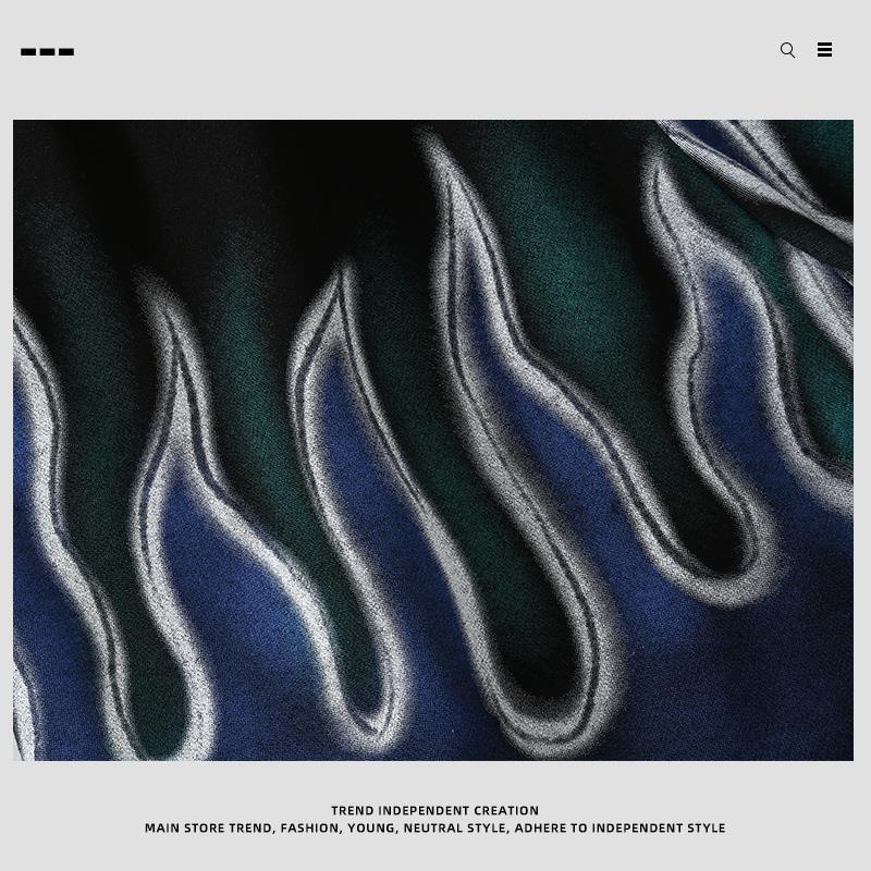 Quần đùi ống rộng phối màu nhuộm kiểu hip hop cá tính