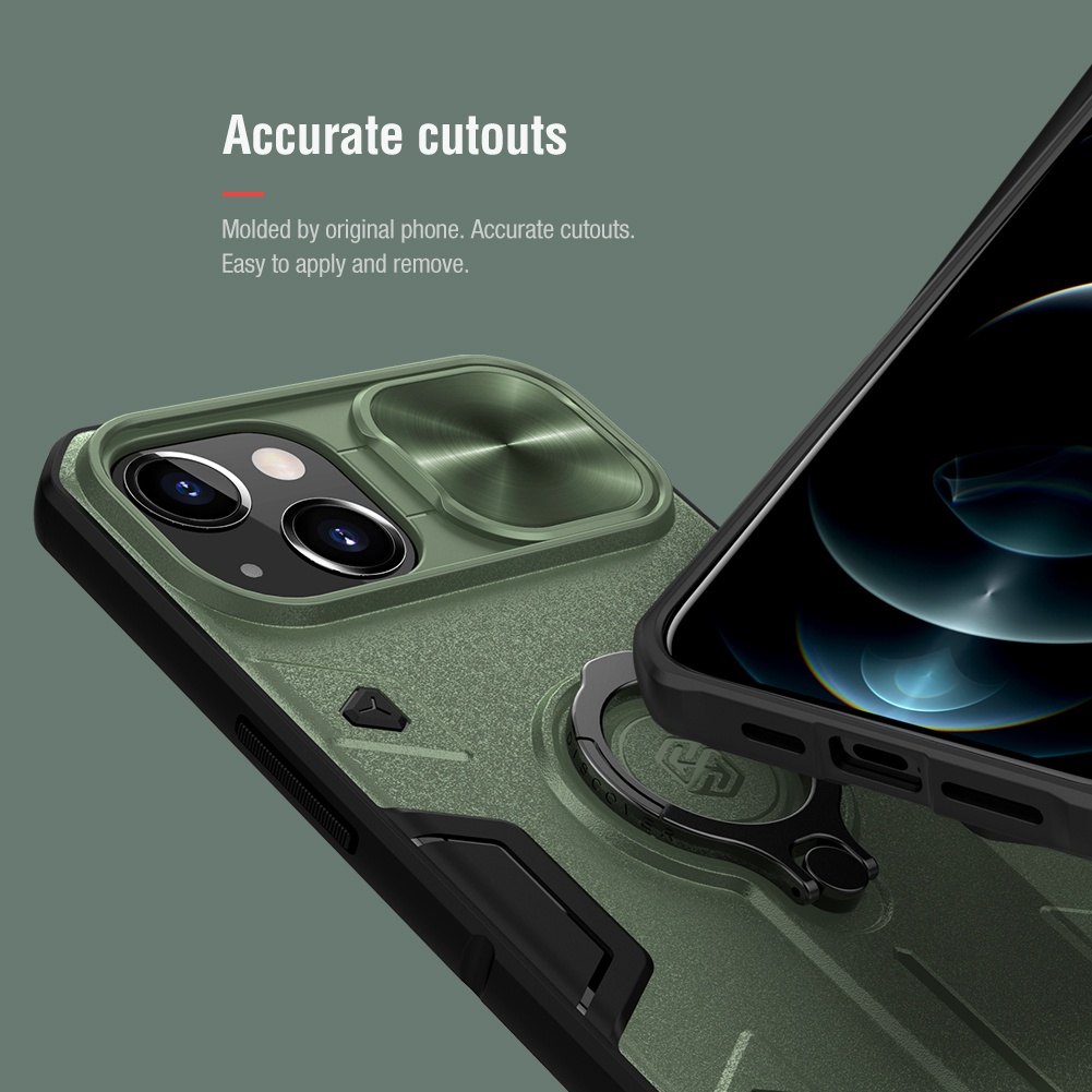 Ốp lưng iPhone 13 Pro Nillkin Bảo vệ máy ảnh trượt ốp lưng cho iPhone13 Pro Max / 11 12 Mini Giá đỡ nhẫn