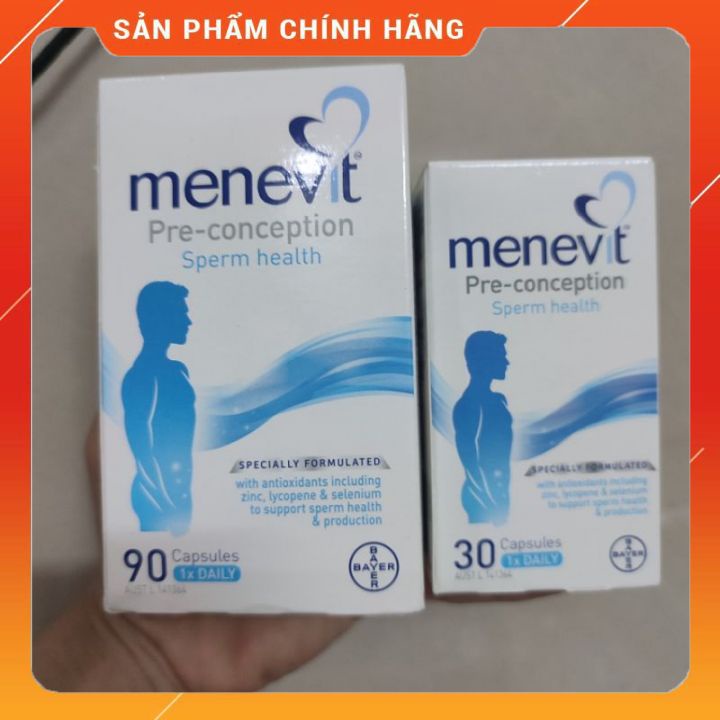 Menevit - Hỗ trợ sinh sản sinh lý nam, tăng thụ thai 30 viên 90 viên