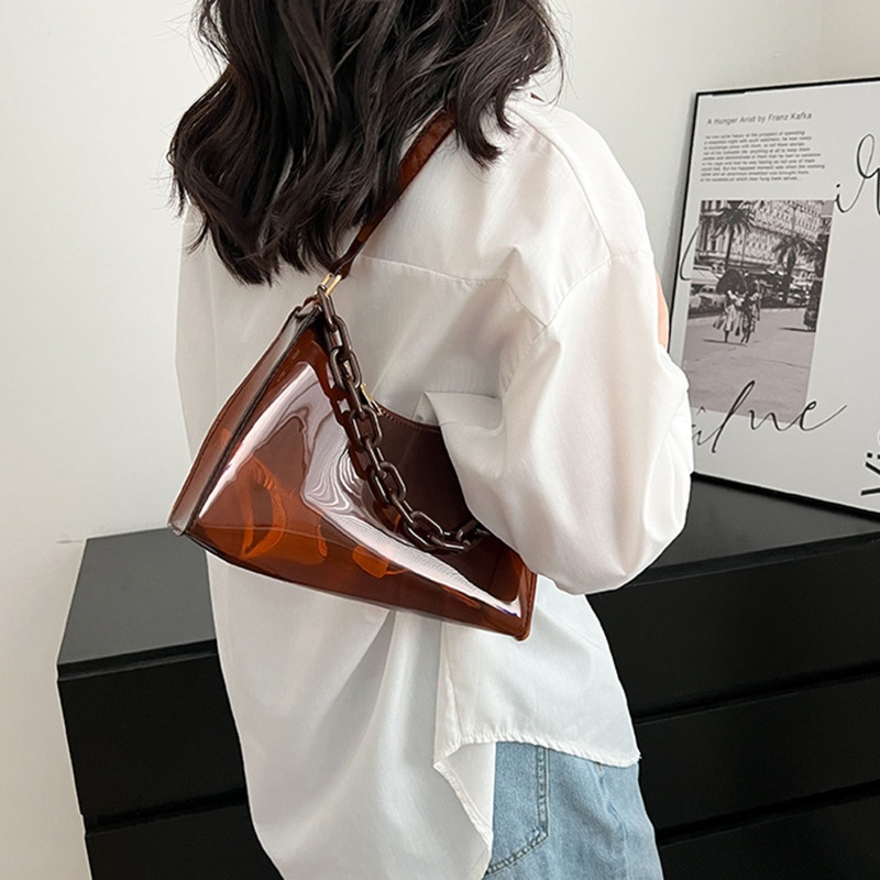 Túi Xách Nhựa PVC Trong Suốt Kẹp Nách Thời Trang Cho Nữ