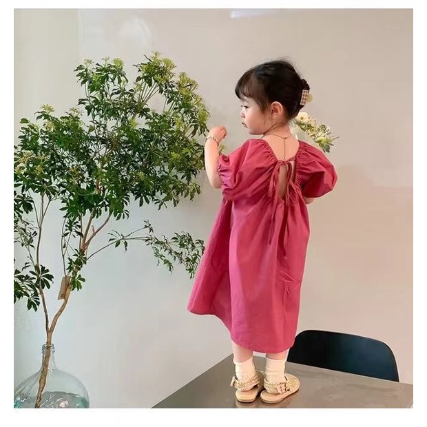 Đầm Dài Họa Tiết Chấm Bi Phong Cách Hàn Quốc Thời Trang Mùa Hè Mới Dành Cho Bé Gái 2022