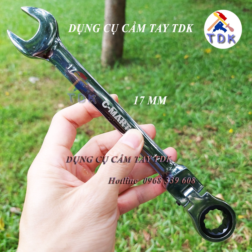 Cờ lê tự động gật gù 8mm~19mm, cờ lê đảo chiều chính hãng C-Mart