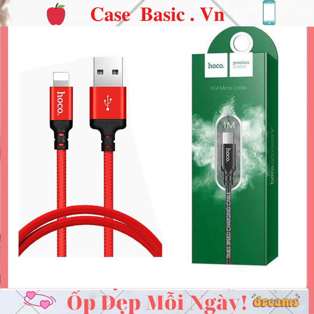 Dây Cáp Sạc Hoco X14  Lightning  Cap Cấp Cho Điện Thoại Iphone IPad Pin Dự Phòng Tai nghe Bluetooth Airpod airpods i12