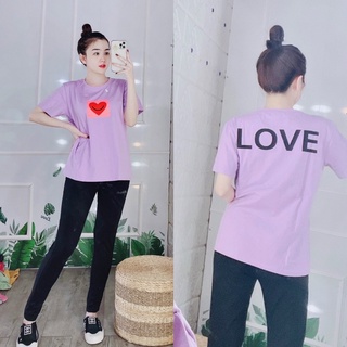 Đồ bộ thun, đồ mặc nhà quần dài dễ thương chất liệu cotton