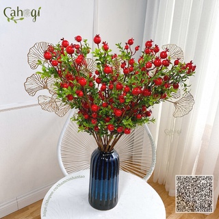 Cây Giả - Cành Lựu Giả Quả Đỏ - Hoa Tết Đẹp