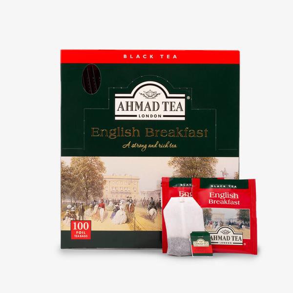 Trà đen Buổi sáng Anh Quốc Ahmad 200g - Ahmad English Breakfast Tea 200g/100bags (túi lọc có bao thiếc - 100 túi/hộp)