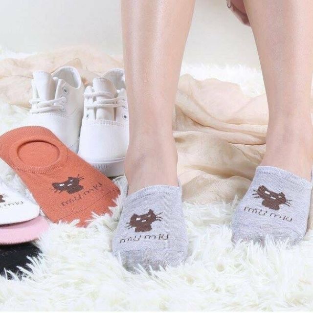 Sét 5 Đôi Tất Hài Mèo Nữ Cotton