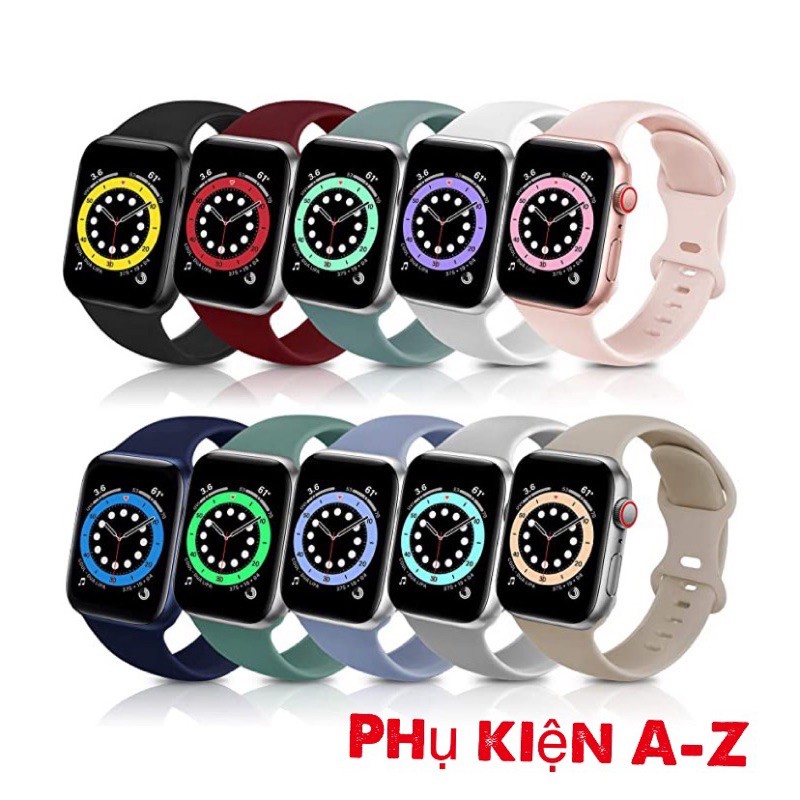 DÂY CAO SU APPLE WATCH , T500, WATCH 6, W26, W46, U78Plus /Sport band Đủ size