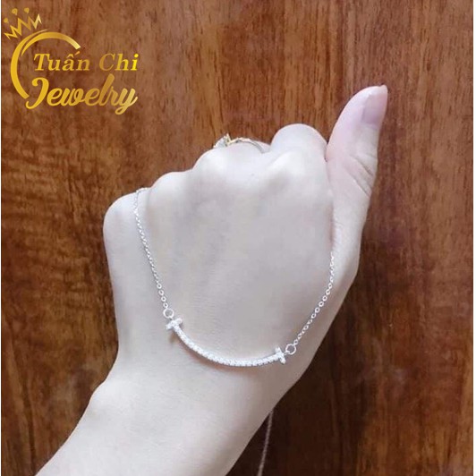 Vòng Cổ Bạc Nữ ⚡FREESHIP⚡ Dây Chuyền Bạc Kiểu Dáng Hình Mặt Cười An Nhiên, Hạnh Phúc Dành Cho Phái Đẹp