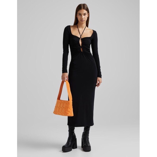ĐẦM MIDI BERSHKA CỘT DÂY SEXY